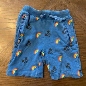 SOLD Hanna Andersson X Disney Mickey Mouse with Rainbows Shorts, Blue, 3T/100cm